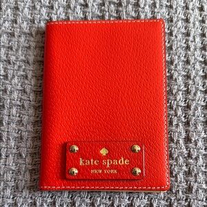 Kate Spade Vibrant Red Leather Passport Cover